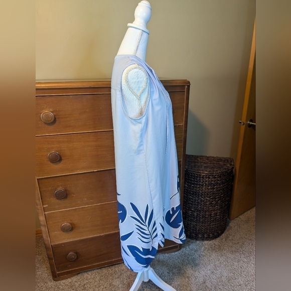 Merona Periwinkle Blue Garden Party A-line Dress Fade Floral XL - Picture 5 of 11